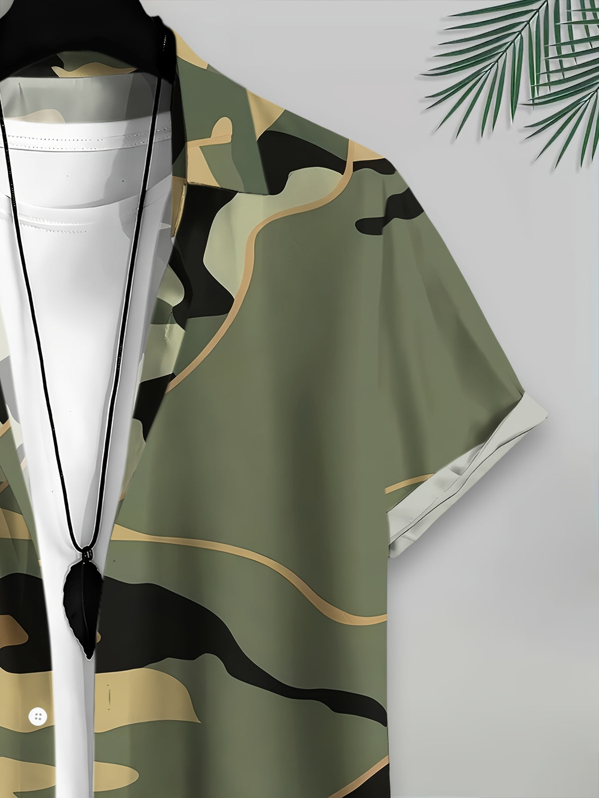 Camouflage Pattern Men's Casual Shirt Print Military Style Summer Bold Camo Design
