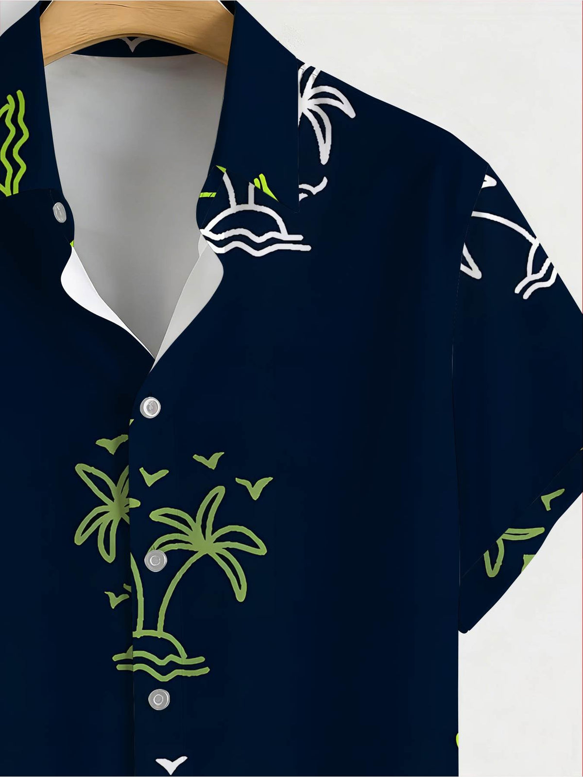 Men's Fashionable Summer Shirt, Vibrant Beach Print, Lightweight Casual Collared Top, Vacation Style