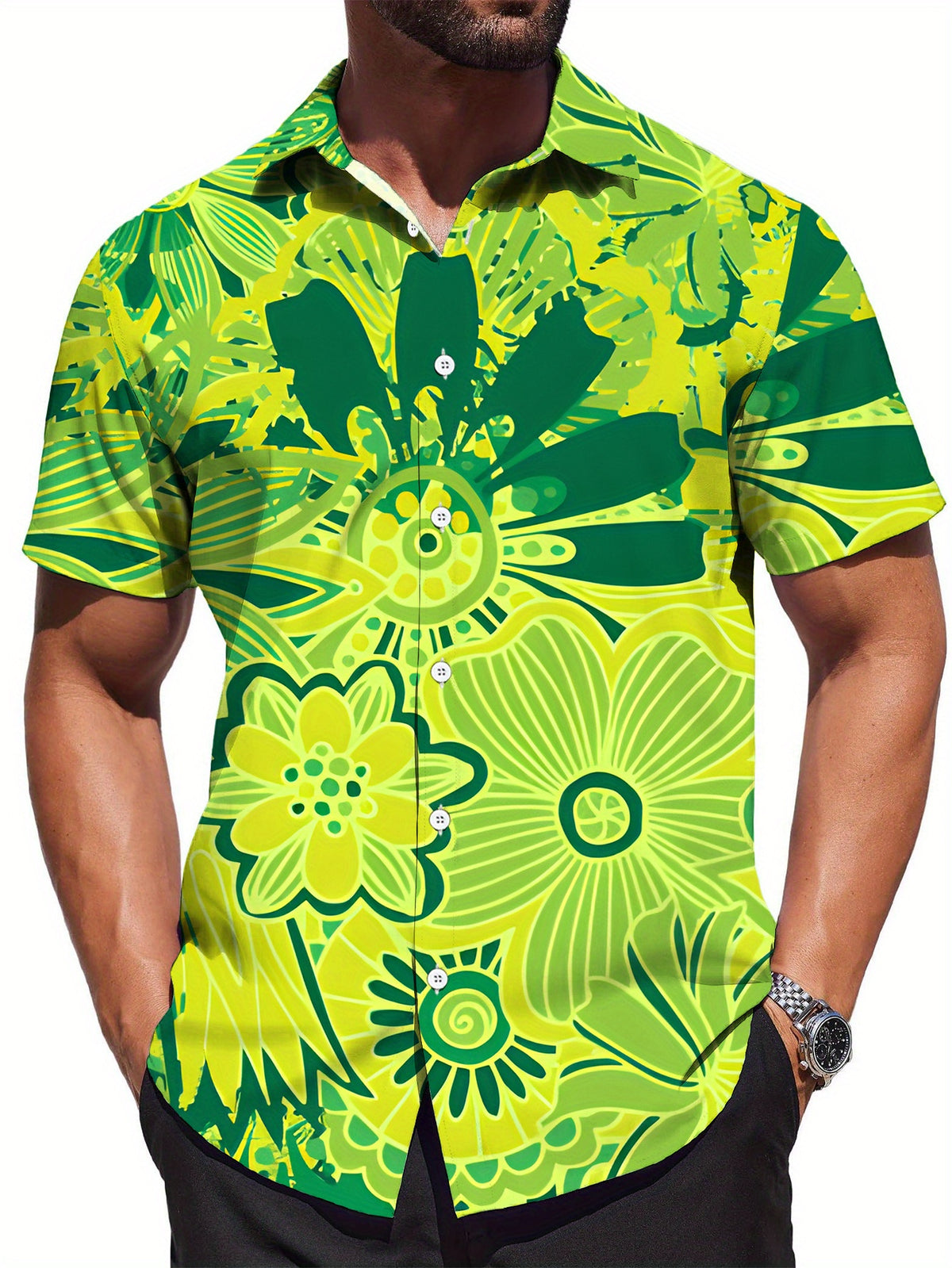 Men'S Casual Shirt, Comfortable Short Sleeve Top, Summer Vacation Shirt, Casual Party Wear And Summer Outdoor Activities