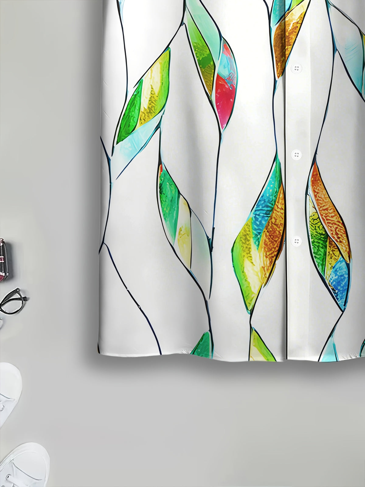 Summer Style Men's Casual Shirt Print Colorful Leaf Pattern Summer Vibrant Nature Design