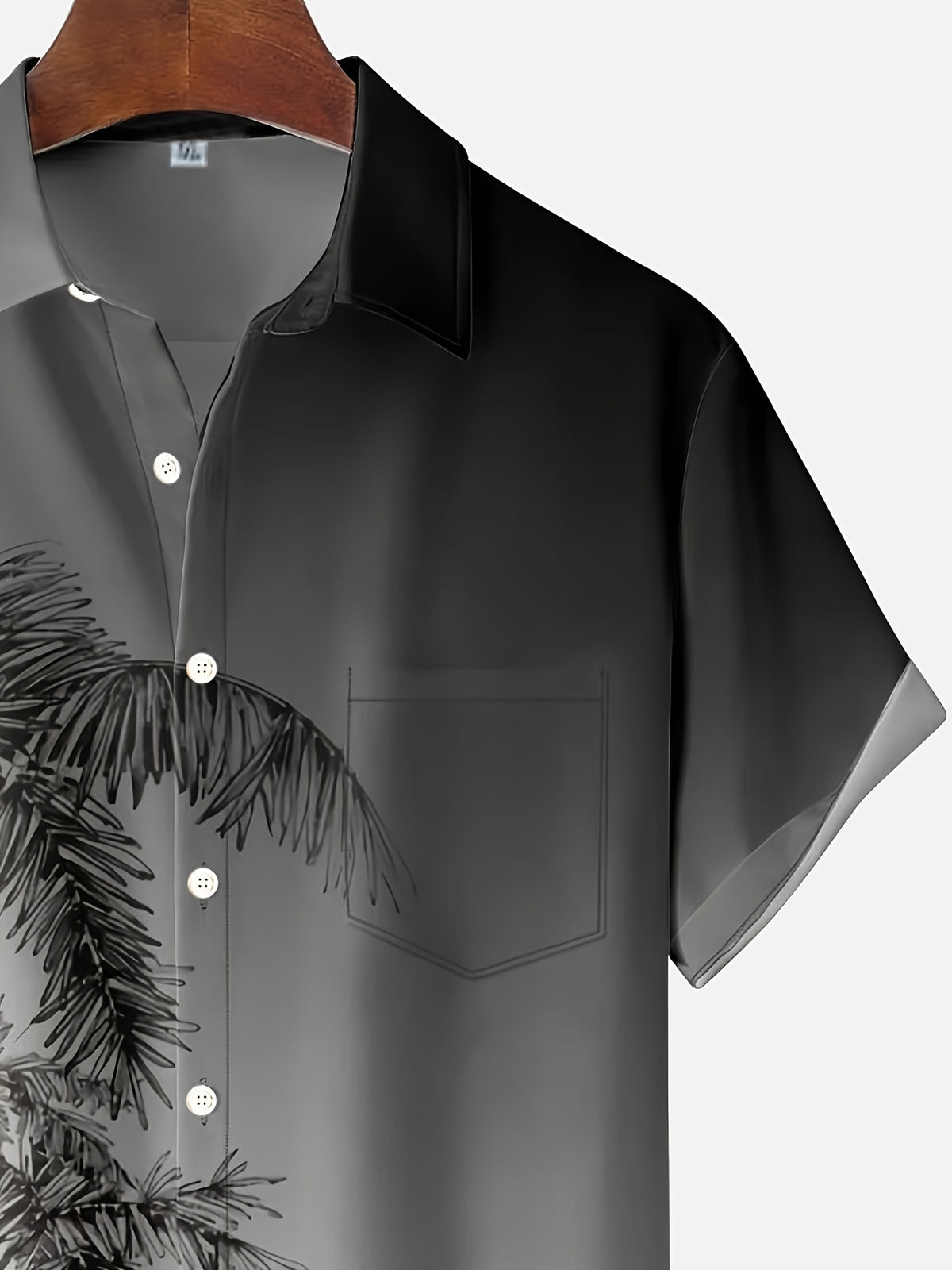 Casual Vacation Gradient Coconut Tree Print Men'S Button-Up Short Sleeve Shirt, Plus Size