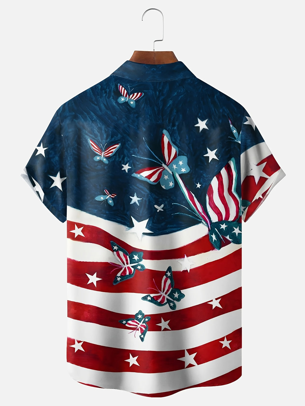 Men'S Oversized Short-Sleeve Shirt with a Flag Gorilla Print And Buttons, Plus Size