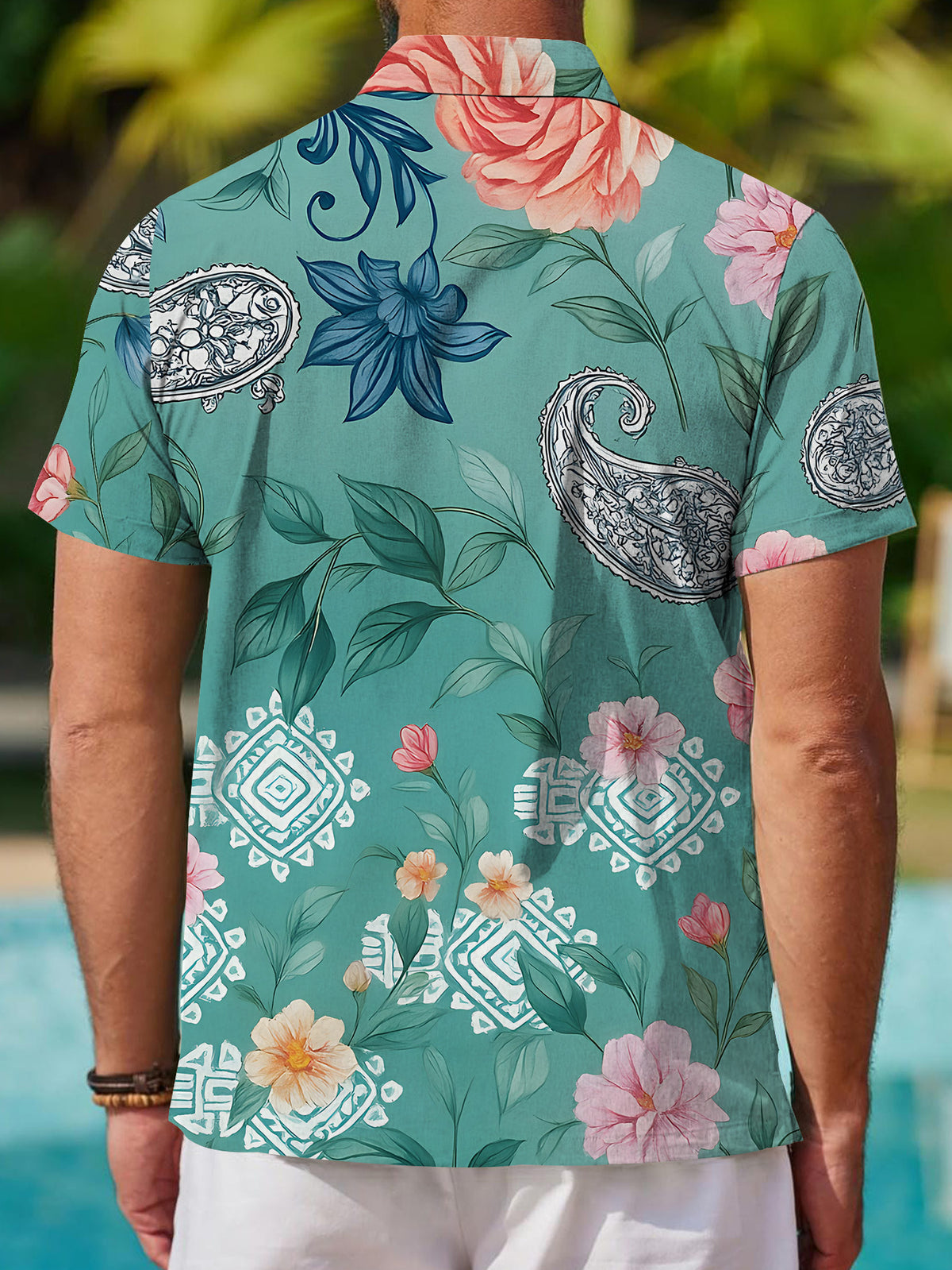 Men'S Short Sleeve Shirt, Floral Style Men'S Print Shirt, Short Sleeve Cool Men'S Shirt, Men'S Casual Short Sleeve Shirt for Summer