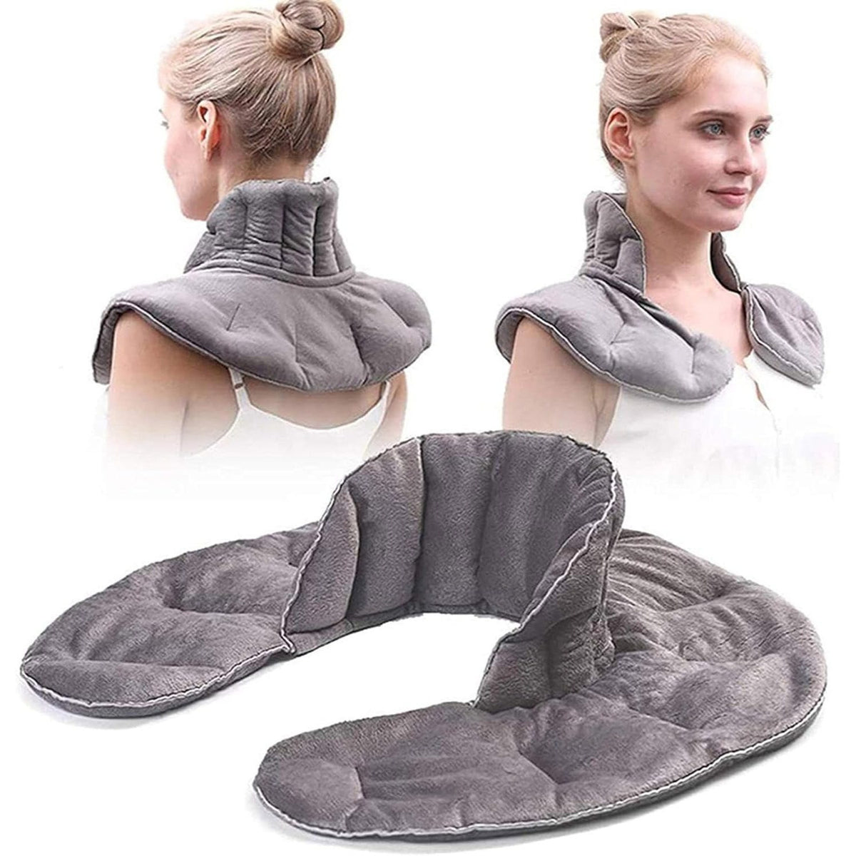 Neck Heating Pad Microwavable, 3 Colour Shoulder Heating Pads, Neck Warmer Neck Wrap Microwavable With Moist Heat, Blue, Purple, Grey