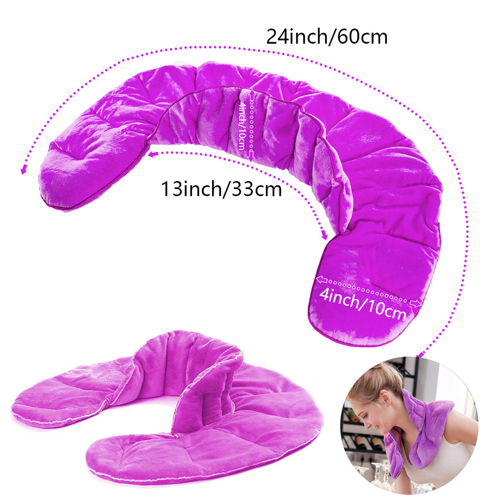 Neck Heating Pad Microwavable, 3 Colour Shoulder Heating Pads, Neck Warmer Neck Wrap Microwavable With Moist Heat, Blue, Purple, Grey