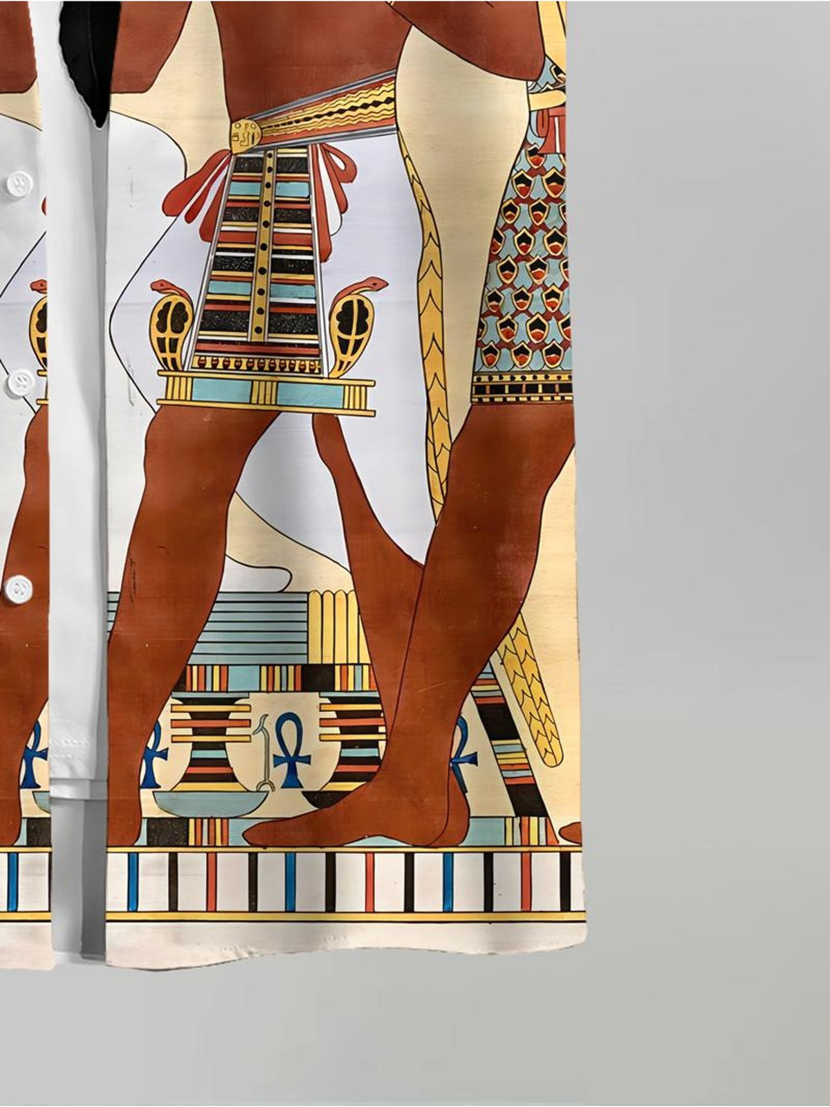 Egyptian Art Style Men's Casual Shirt Ancient Pharaoh And Hieroglyphics Design Beach Summer Wear