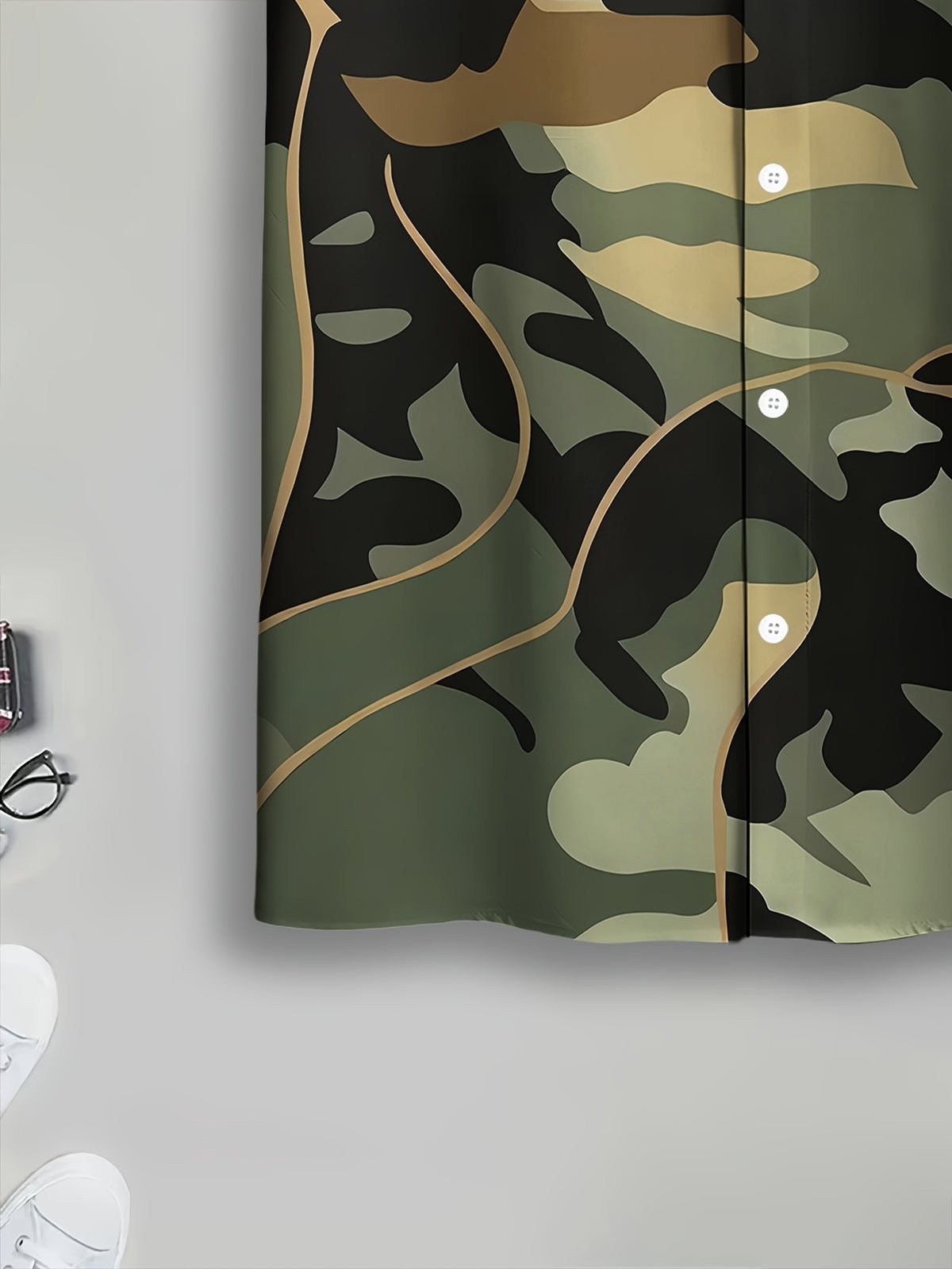 Camouflage Pattern Men's Casual Shirt Print Military Style Summer Bold Camo Design