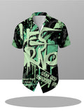 Men's Short-sleeve Shirt, Street Style Graffiti Digital Print, Trendy and Versatile Design