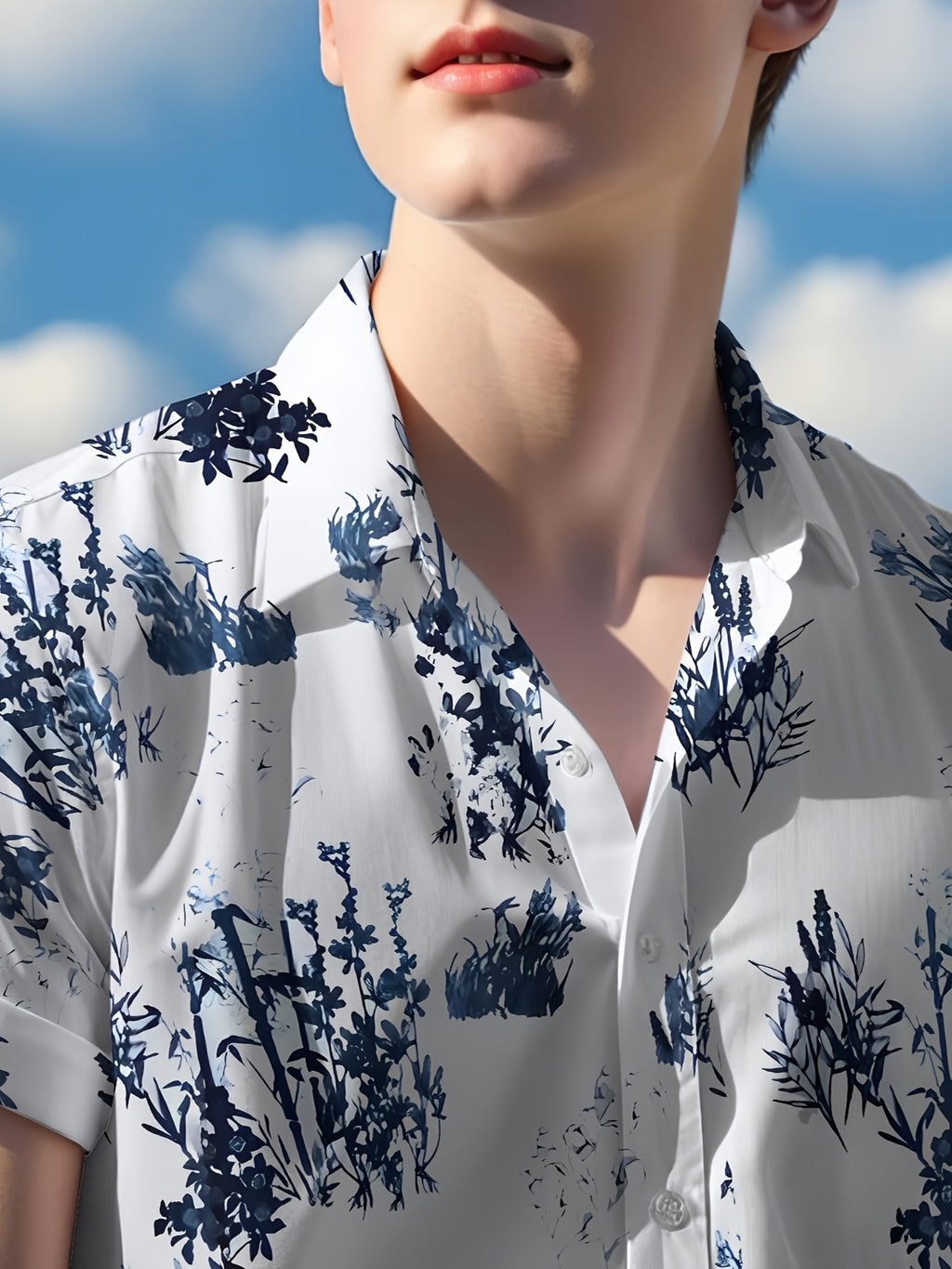 Summer New Men's Short Sleeve Hawaiian Shirt Fashion Casual Tropical Floral Pattern Design Men's Top