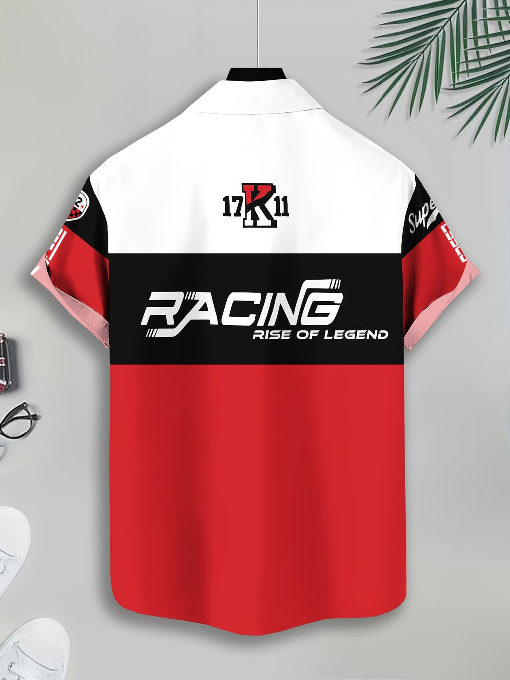 Racing-Style Men'S Casual Shirt Print, Multiple Color Options, Speed Racing Legend Text And Logo Design, Bold Summer Graphics, Fast Speed And Winning Glory Pattern