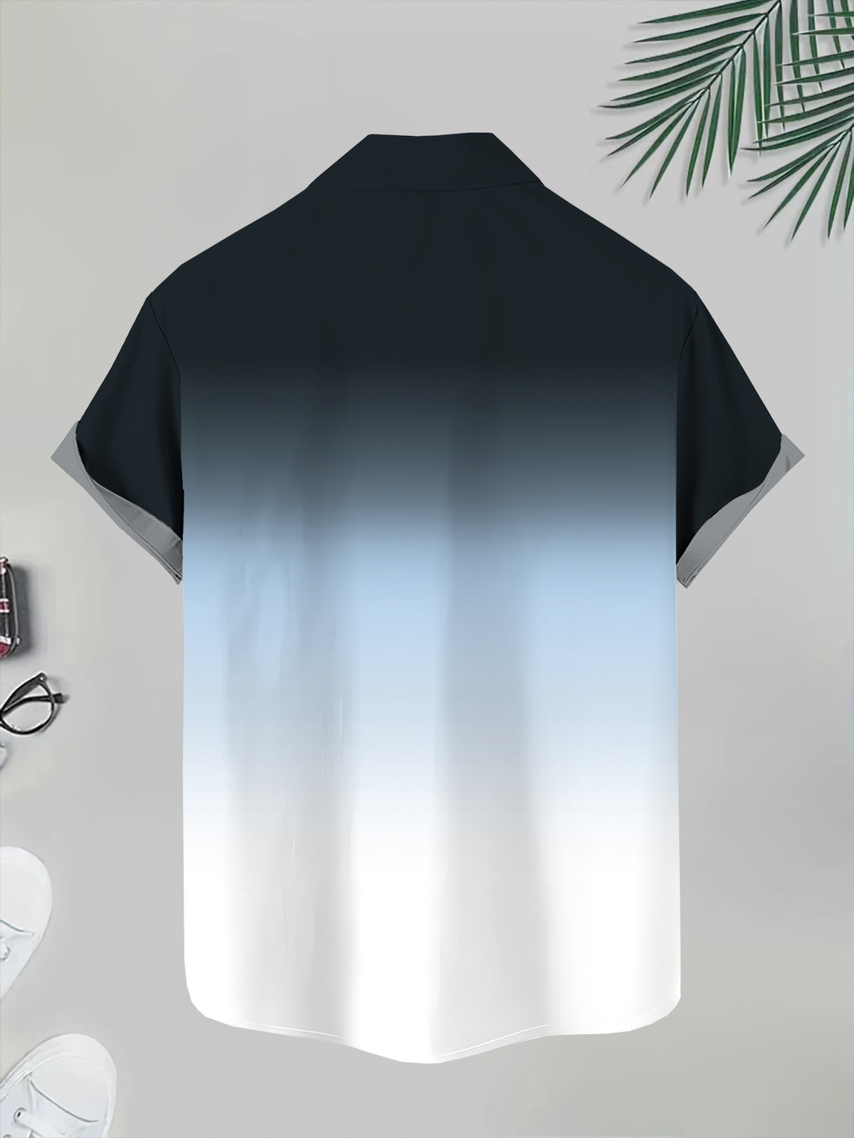 Gradient Color Men'S Casual Shirt Ombre Design Summer Wear