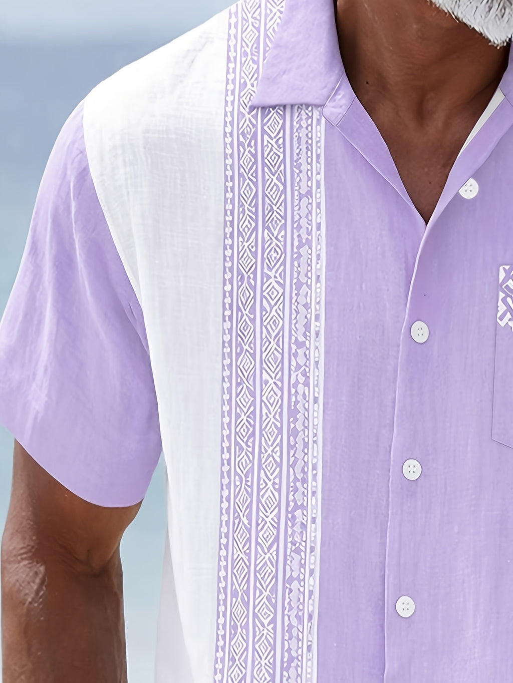 Vintage Guayabera Print Men'S Plus Size Short Sleeve Shirt
