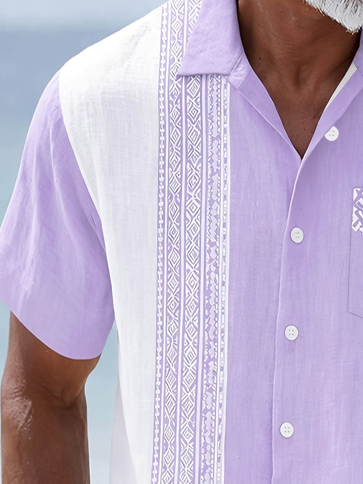 Vintage Guayabera Print Men'S Plus Size Short Sleeve Shirt