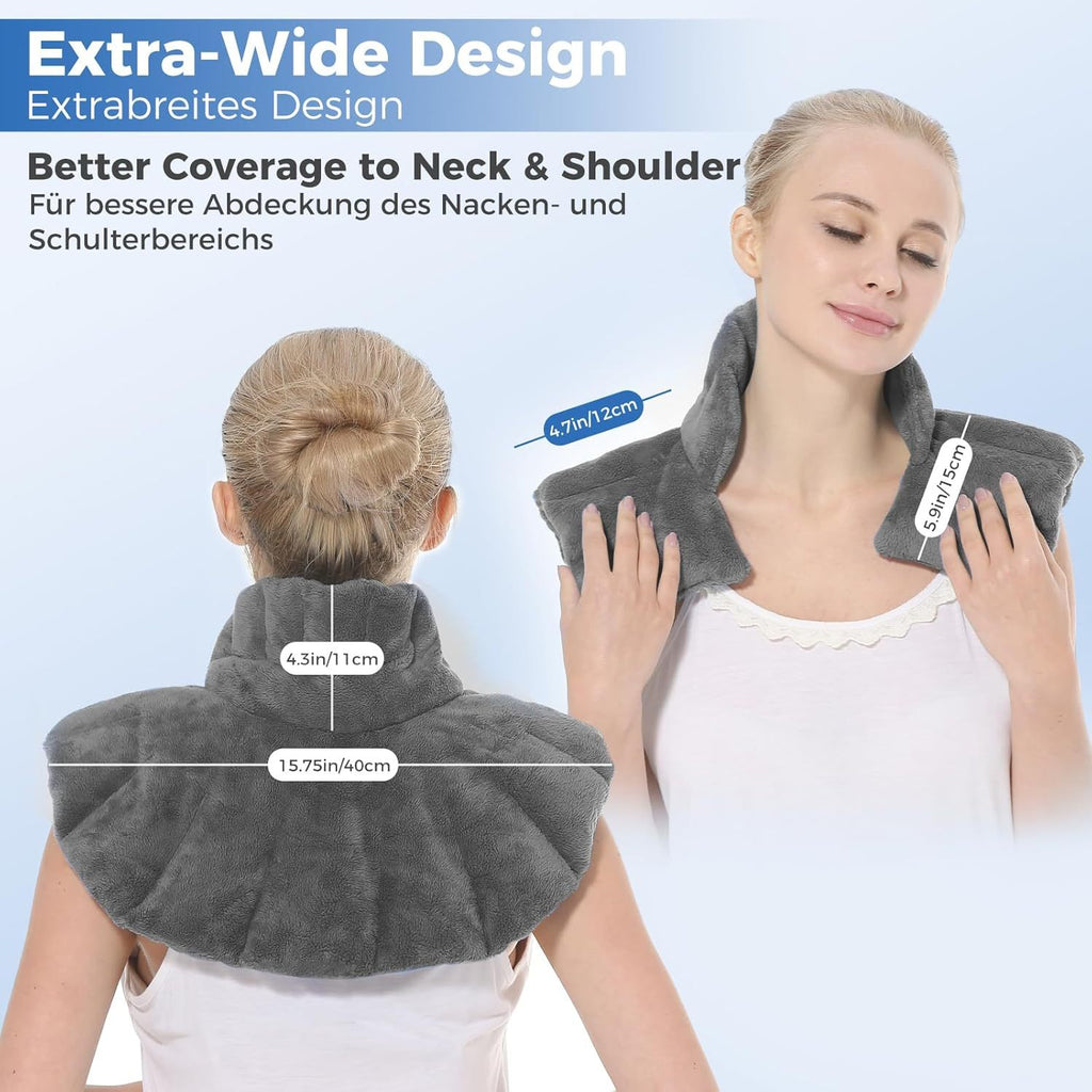Neck Heating Pad Microwavable, 3 Colour Shoulder Heating Pads, Neck Warmer Neck Wrap Microwavable With Moist Heat, Blue, Purple, Grey
