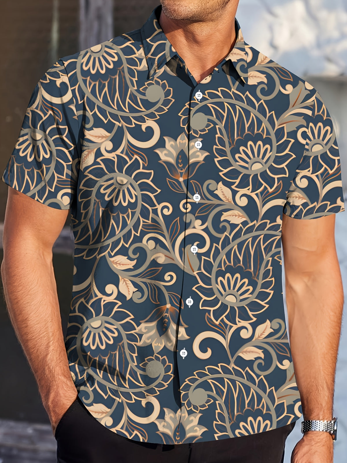 Men's Spring and Summer Casual Comfortable Digital Print, Suitable for Casual Outings, Vacations, and Campus Style
