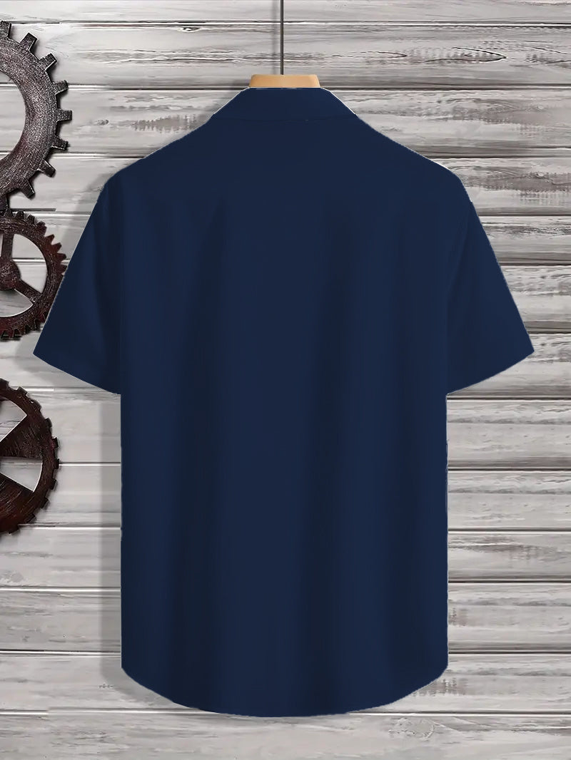 Fashionable Tropical Shirt for Men Featuring Leaf Patterns - Short-Sleeved with Button Design, Perfect for Summer Outdoor And Casual Wear