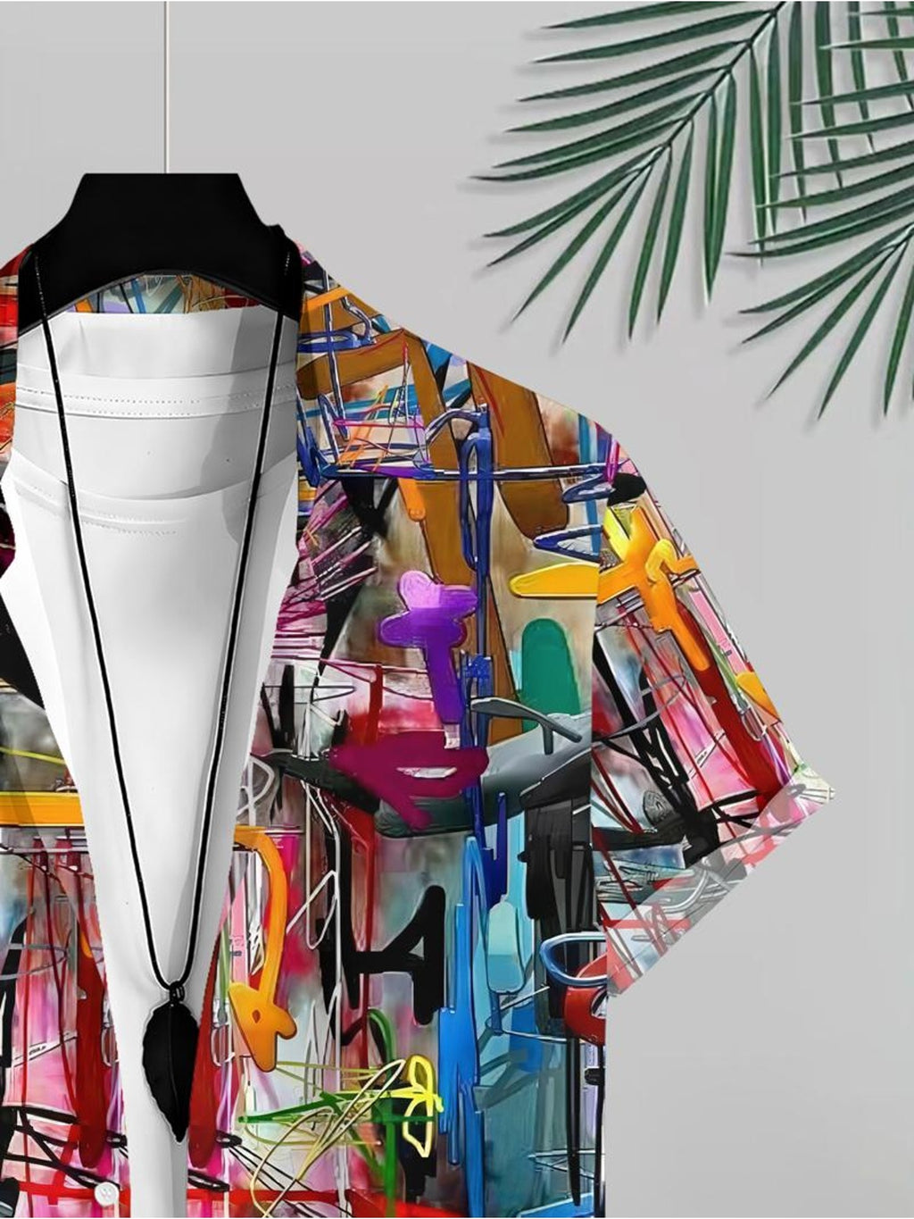 Colorful Abstract Art Men'S Casual Shirt Summer Beach Wear Vibrant Pattern Tropical Holiday Style