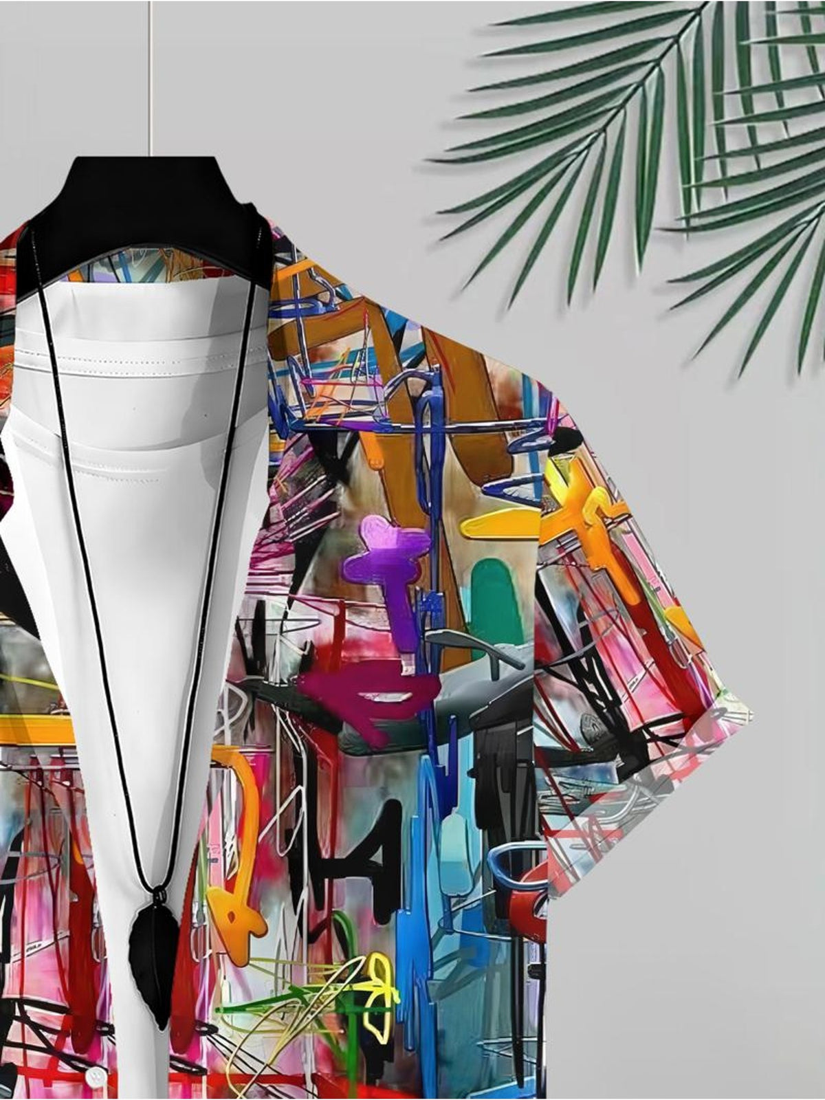 Colorful Abstract Art Men'S Casual Shirt Summer Beach Wear Vibrant Pattern Tropical Holiday Style