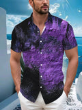 Fashion Hawaiian Men's Casual Anime Shirt, Regular Fit Collared, Button Front, Outdoor Travel Clothing