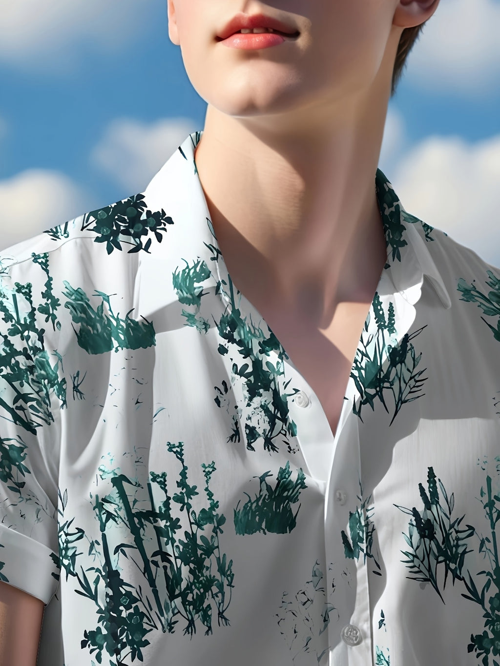 Summer New Men's Short Sleeve Hawaiian Shirt Fashion Casual Tropical Floral Pattern Design Men's Top