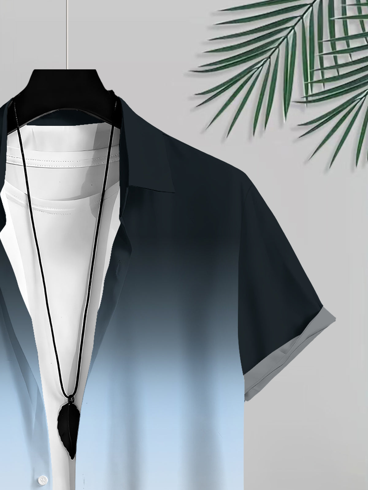 Gradient Color Men'S Casual Shirt Ombre Design Summer Wear