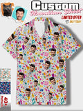 Custom Ersonalized Photo Hawaiian Shirt Dog Cat Face Holiday Tropical Pattern Shirt for Men Women Birthday Bachelor Party Gift Summer Gift