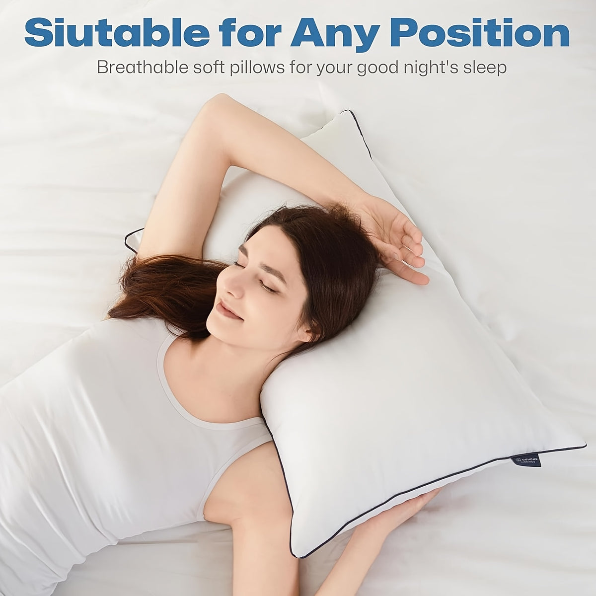 [Breathable] 2/4pcs Luxury Cooling Bed Pillows - Soft Down Alternative Fill for Back, Stomach Or Side Sleepers - Hotel Quality, Breathable And Machine Washable for A Restful Night's Sleep, Great Gift
