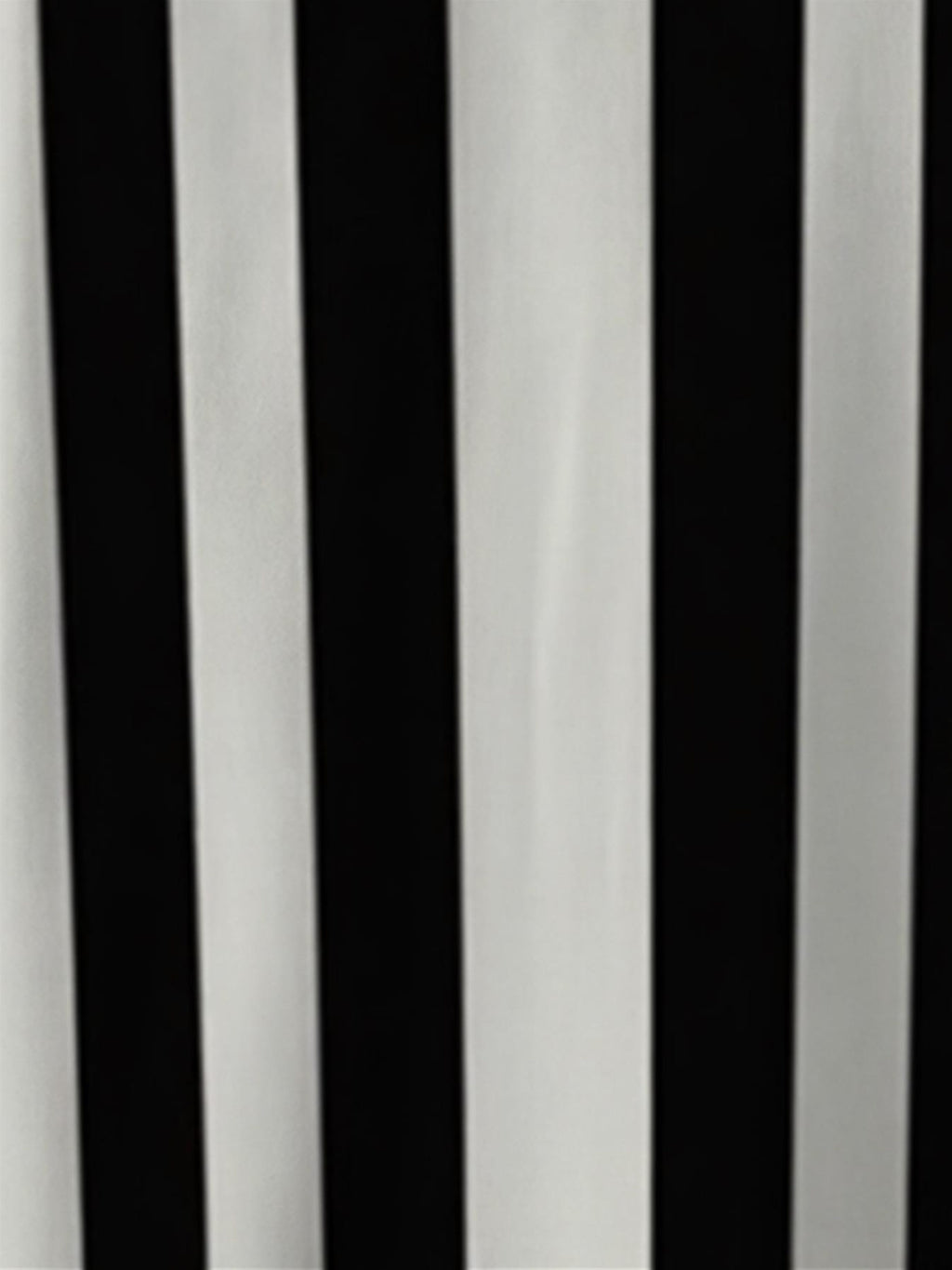 [Print Design - Not Texture] Men'S Bold Vertical Striped Button-Up Shirt - High-Contrast Black And White Pattern with Red Trim, Easy Short Sleeve Casual Top, Summer Wear