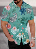 Men'S Short Sleeve Shirt, Floral Style Men'S Print Shirt, Short Sleeve Cool Men'S Shirt, Men'S Casual Short Sleeve Shirt for Summer