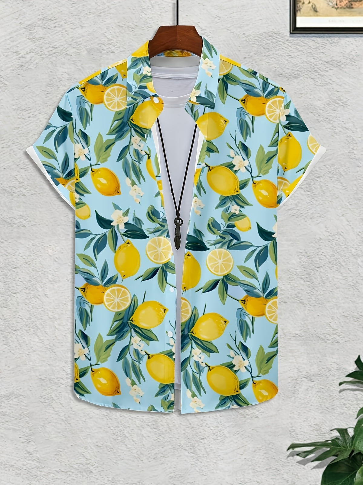 Men's Hawaiian Casual Vacation Print Button-Up Short Sleeve Shirt