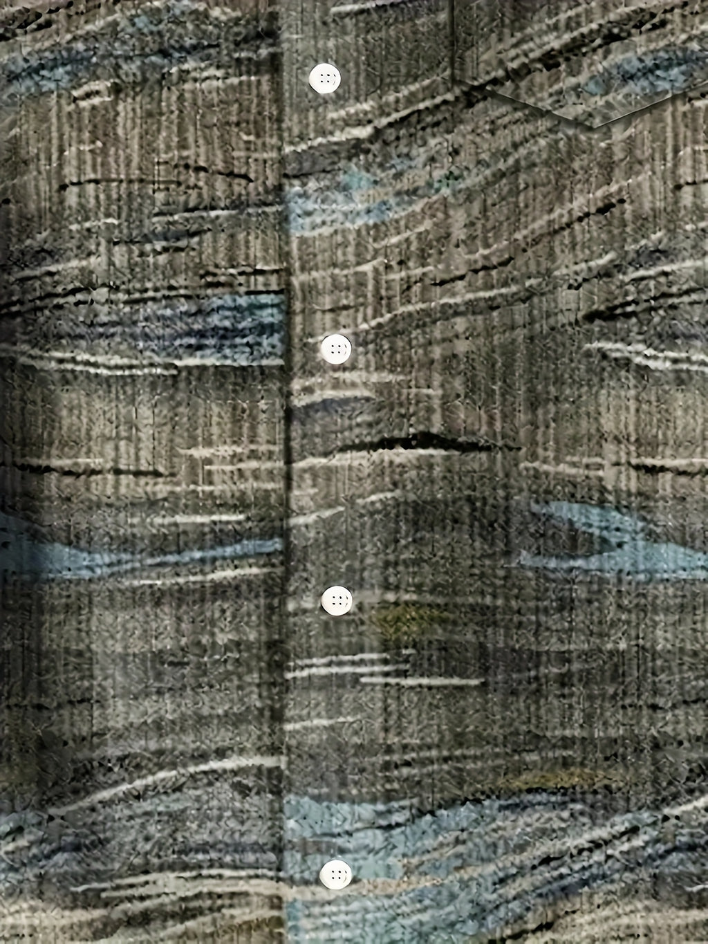 Vintage Geometric Texture Abstract Art Print Men's Lapel Short Sleeve Shirt, Comfortable and Soft Casual Fit, Suitable for Men's Casual Wear and Outdoors