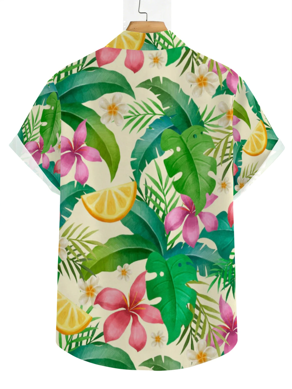 Men's Casual Tropical Hawaiian-style Shirt for Teenagers, Featuring an All-over Print of Tropical Flowers and Leaves, Suitable for Summer Vacations, Beach Wear, and Everyday Street Style
