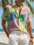Men's Tropical Hibiscus Print Hawaiian Shirt, Premium Vacation Gift, Suitable for Beach Trips, Cruises, and Casual Gatherings