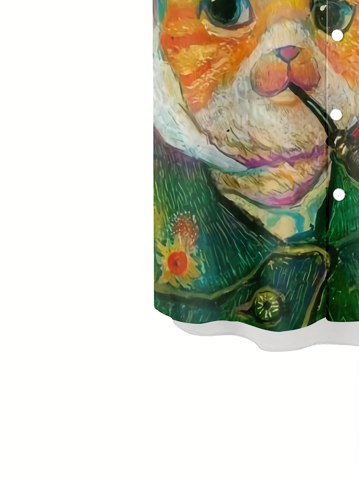 New Cat Smoking Print Casual Shirt, Men'S Short Sleeve Shirt Suitable for Beachwear, Vacation, And Casual Outings, Casual Summer Top with Breathable Material