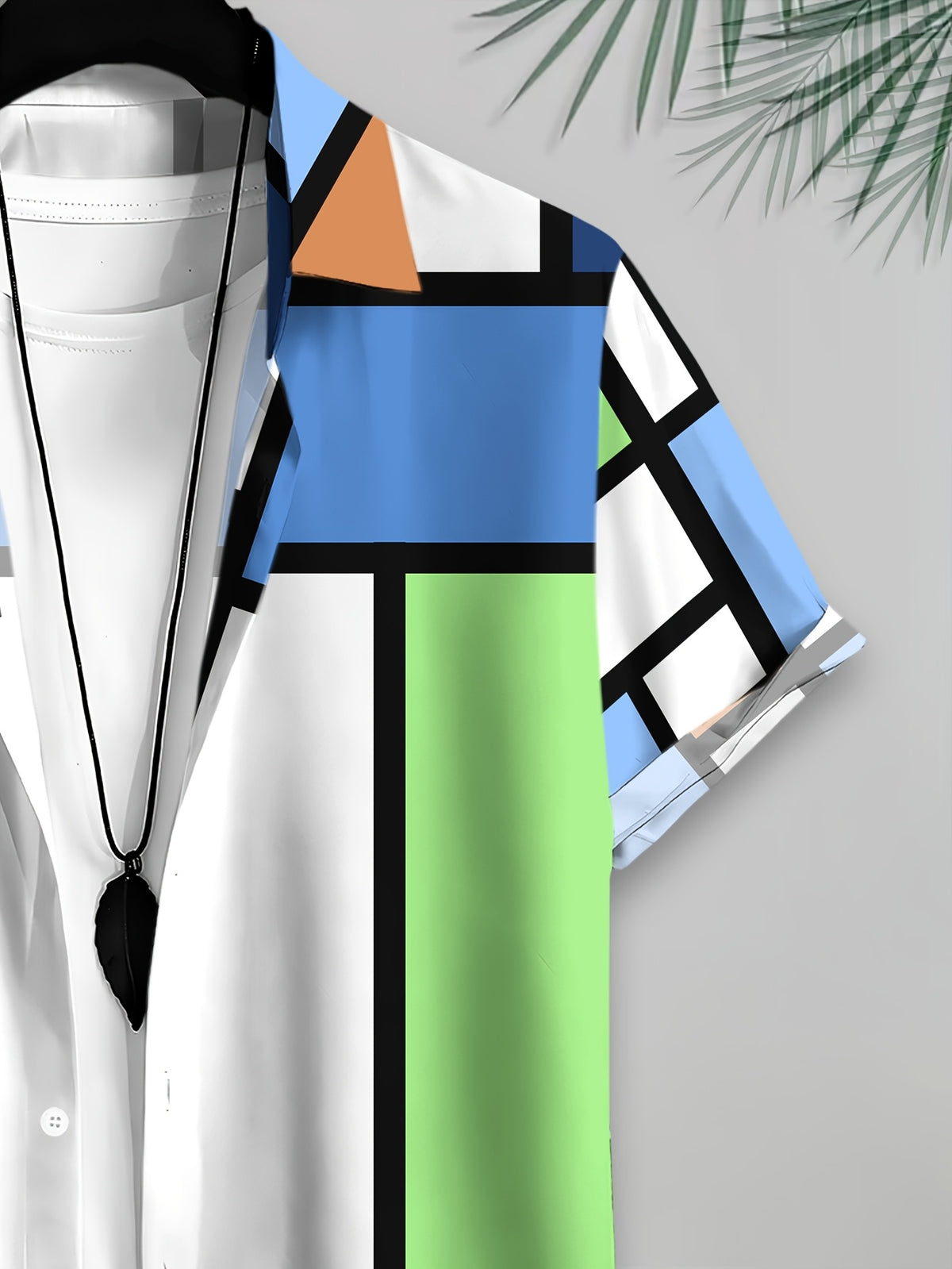 Geometric Pattern Men's Casual Shirt Print Multicolor Abstract Design Summer Bold Color Blocks