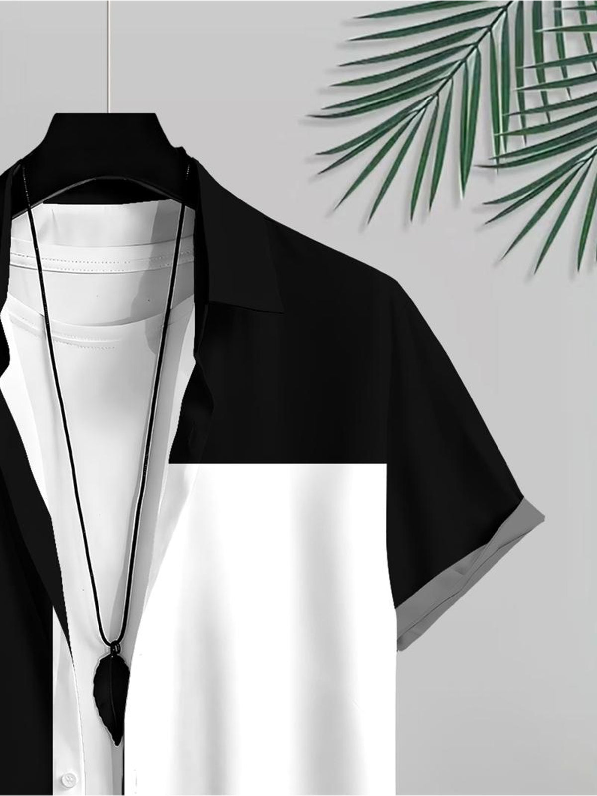 Color Block Design Men'S Casual Shirt Geometric Pattern Summer Beach Wear