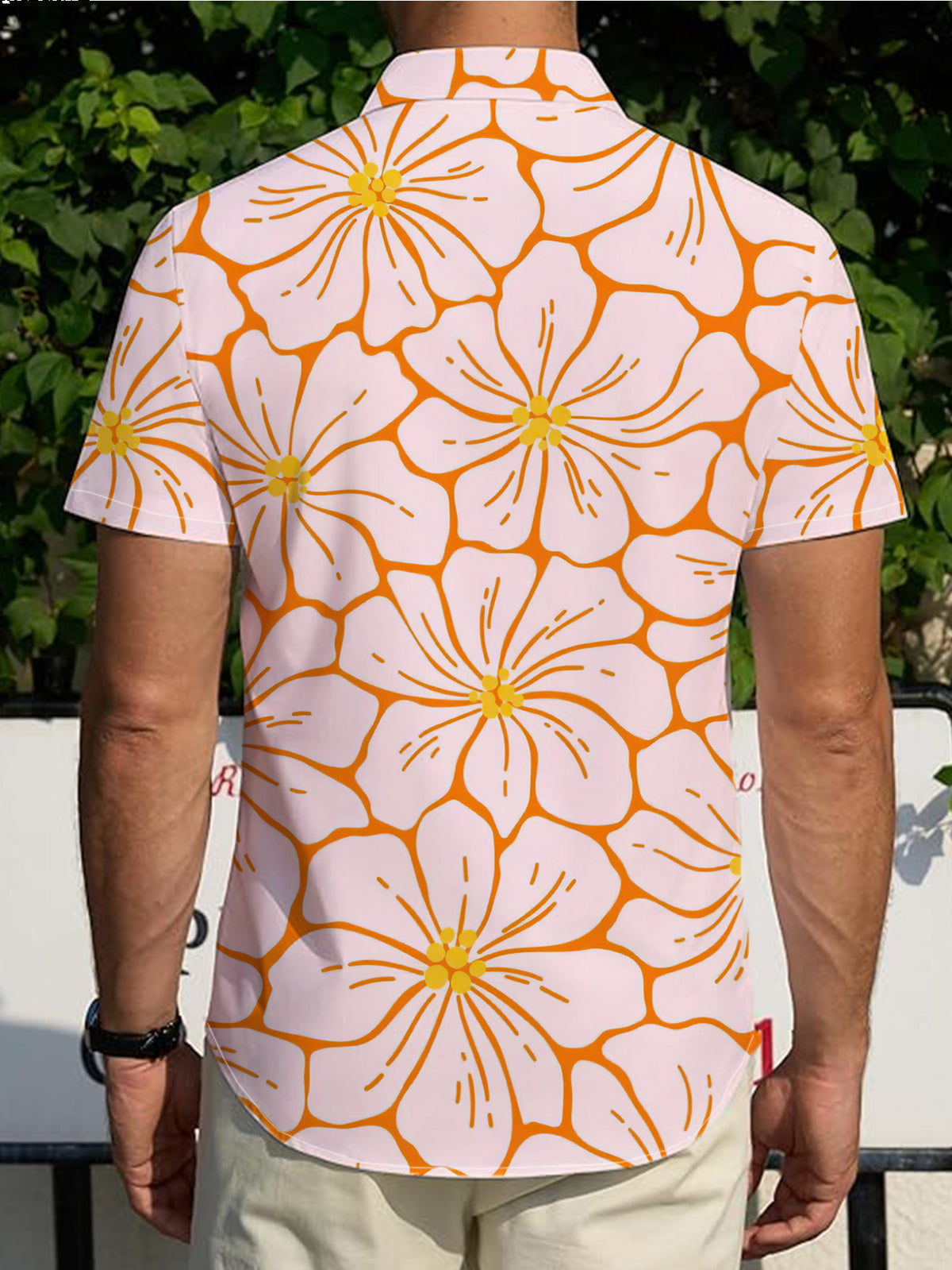 New Summer Men's Short-Sleeve Printed Shirt, Casual Loose Fit, Trendy and Fashionable, Perfect for Vacation, Breathable and Lightweight Fabric Hawaiian Floral Shirt