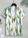 Summer Style Men's Casual Shirt Print Colorful Leaf Pattern Summer Vibrant Nature Design
