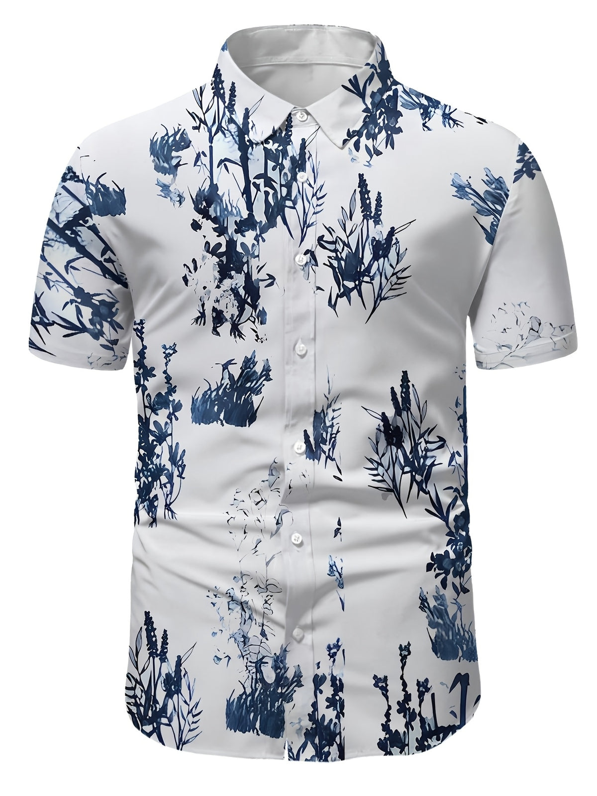 Summer New Men's Short Sleeve Hawaiian Shirt Fashion Casual Tropical Floral Pattern Design Men's Top