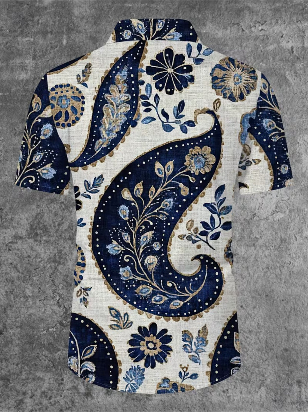Hawaiian Leaf Print Men'S Casual Shirt - Short Sleeve Button- Design, Vibrant Colors, Summer Season Outdoor And Casual Wear, Machine Washable