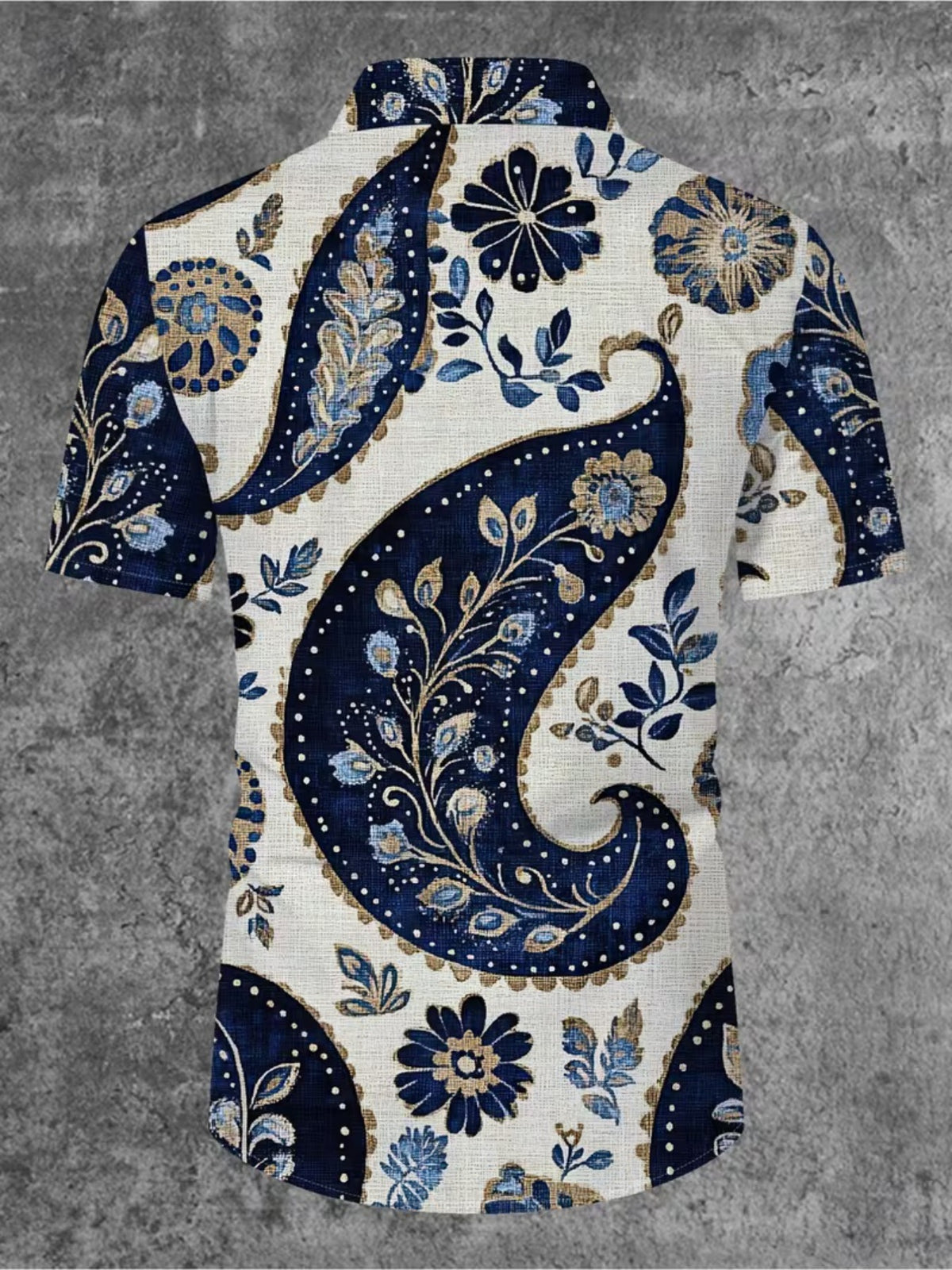 Hawaiian Leaf Print Men'S Casual Shirt - Short Sleeve Button- Design, Vibrant Colors, Summer Season Outdoor And Casual Wear, Machine Washable