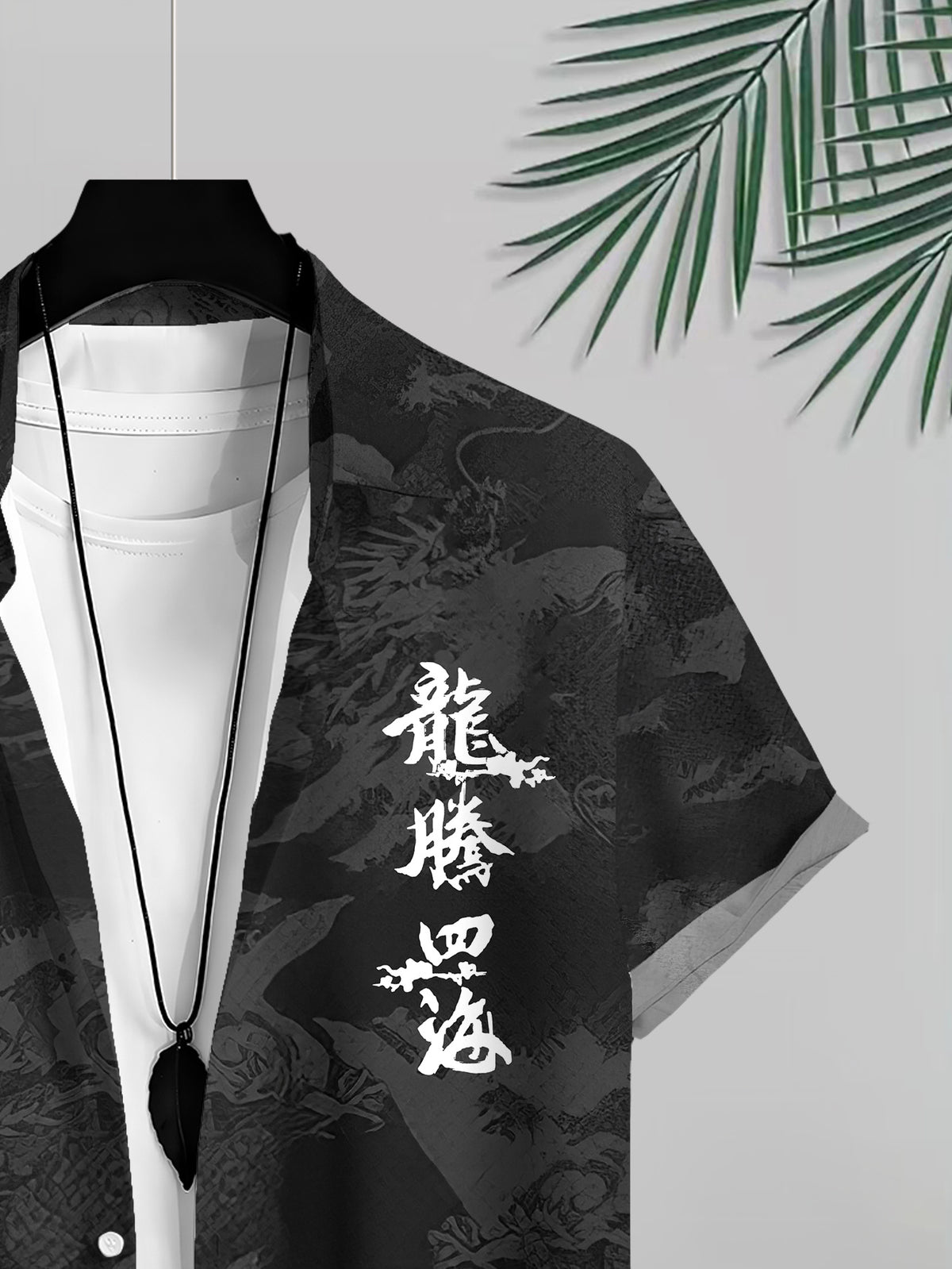 Casual Shirt with Dragon Print, Summer Style with a Classic Design