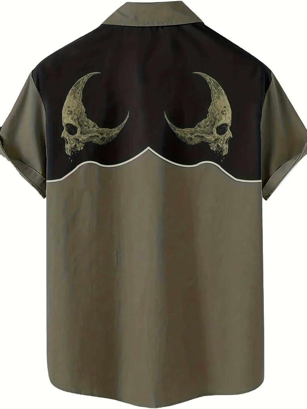 Men'S Stylish Casual Shirt Featuring a Retro 3D Print of an Alien Skull, Perfect for Hip-Hop Rock Streetwear And Hawaiian Vibes
