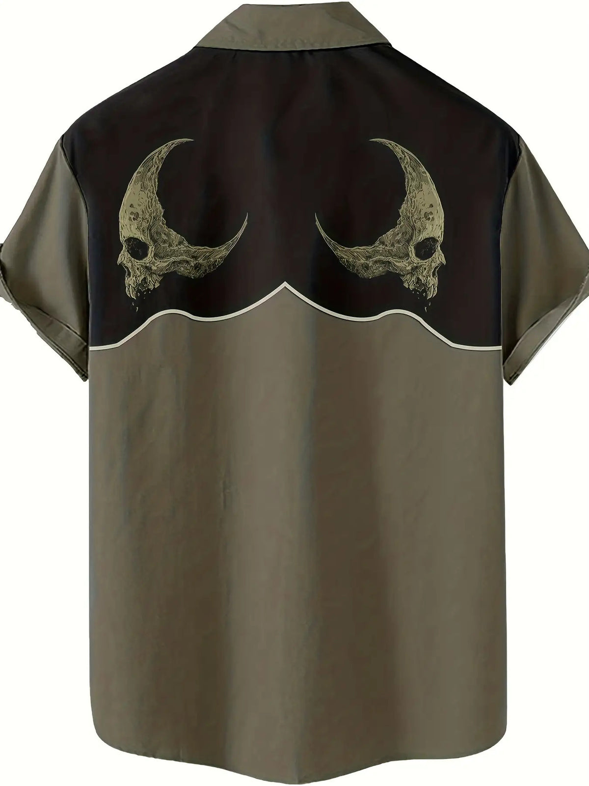 Men'S Stylish Casual Shirt Featuring a Retro 3D Print of an Alien Skull, Perfect for Hip-Hop Rock Streetwear And Hawaiian Vibes