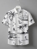 Men'S Summer Short-Sleeve Shirt, Hawaiian Style Youthful Beach Casual, Men'S Top for Daily And Outdoor Wear