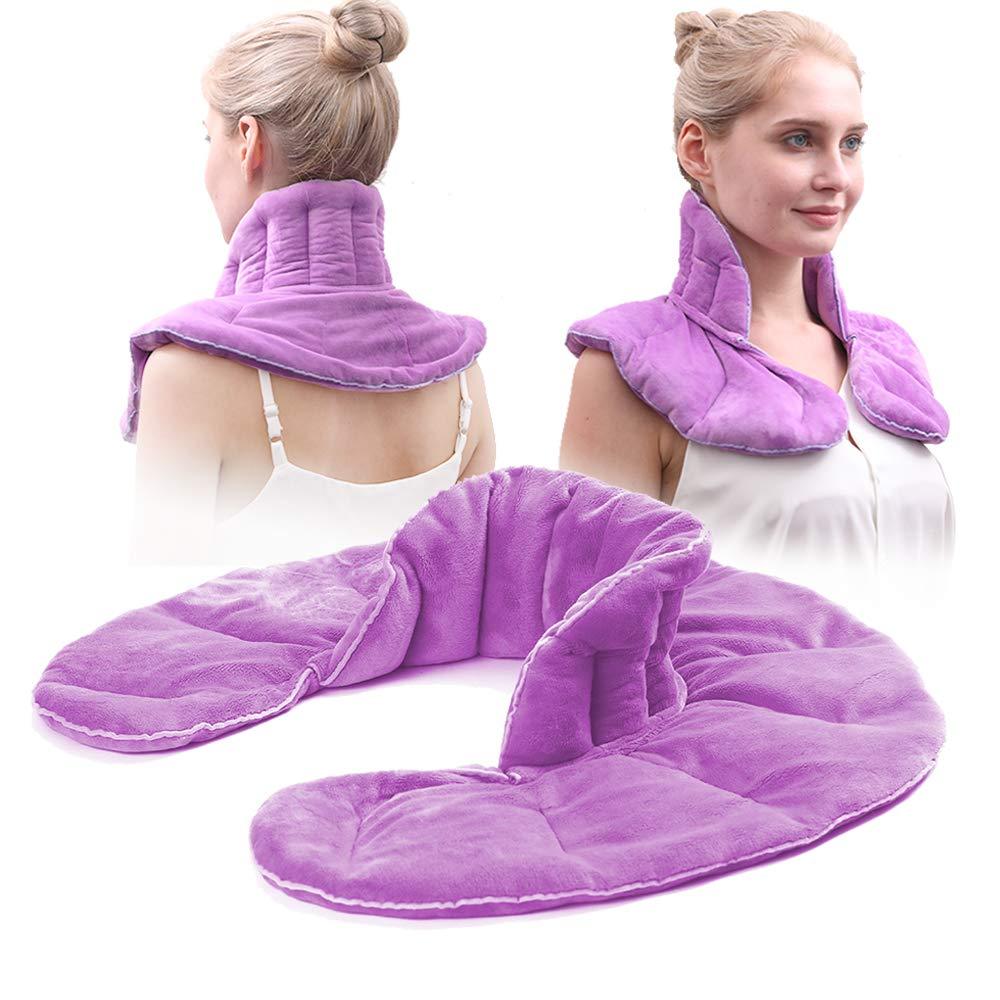 Neck Heating Pad Microwavable, 3 Colour Shoulder Heating Pads, Neck Warmer Neck Wrap Microwavable With Moist Heat, Blue, Purple, Grey