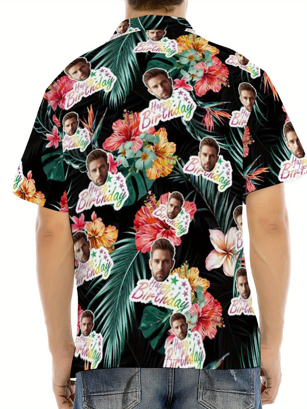 Custom Face Hawaiian Shirts For Men | Personalized Summer Button Up Shirts With Portrait Pattern, Casual Style, Regular Fit, Ideal For Birthday, Anniversary, Vacation Gifts
