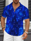 Men's Patterned Printed Short-Sleeve Casual Shirt Men's Everyday Casual Short-Sleeve Shirt