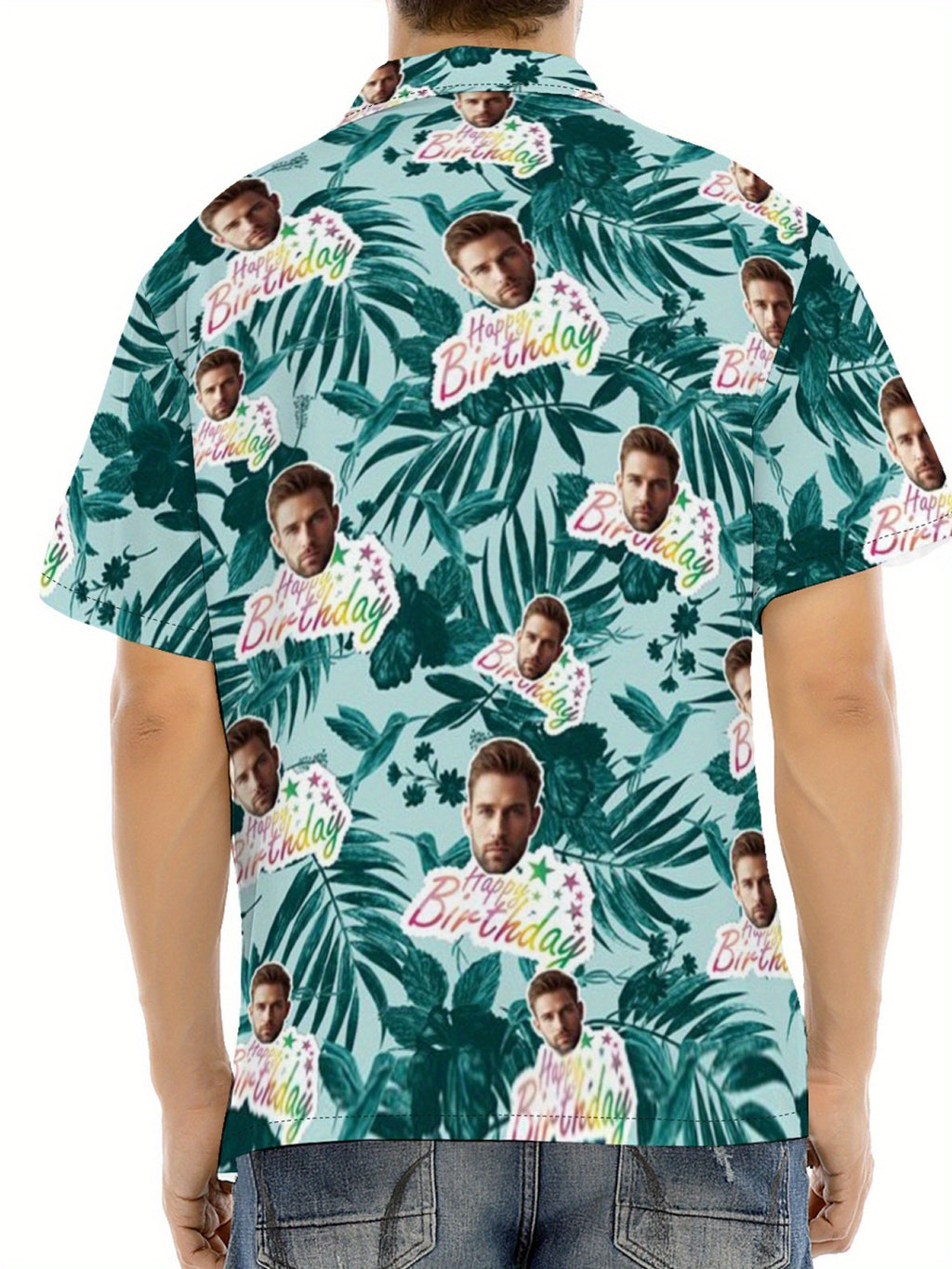Custom Face Hawaiian Shirts For Men | Personalized Summer Button Up Shirts With Portrait Pattern, Casual Style, Regular Fit, Ideal For Birthday, Anniversary, Vacation Gifts