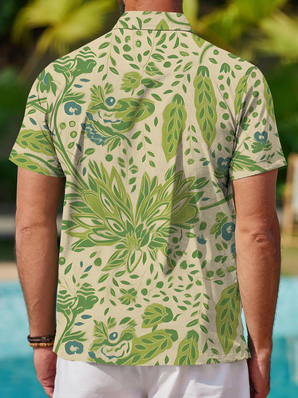 Men'S Short Sleeve Shirt, Fresh Style Men'S Print Shirt Short Sleeve Plant Pattern, Cool Men'S Shirt Men'S Casual Short Sleeve Shirt Summer